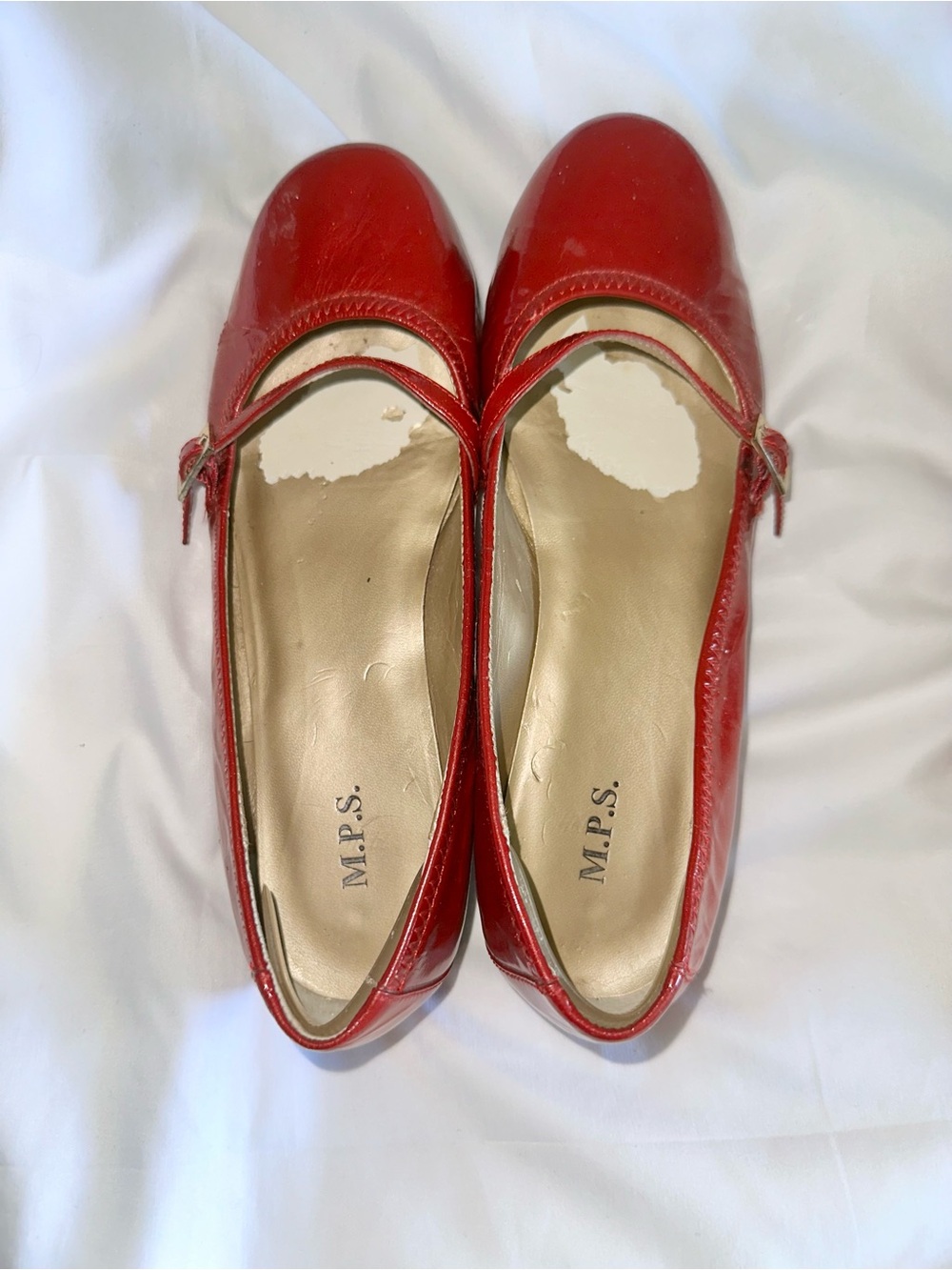 M.P.S. Red Patent Mary Jane Ballet Flats